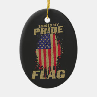 USA American 4th of July Patriotic Pride Flag Ceramic Tree Decoration