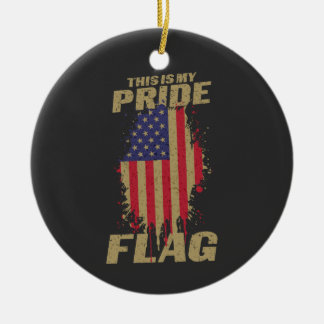 USA American 4th of July Patriotic Pride Flag Ceramic Tree Decoration