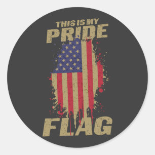 USA American 4th of July Patriotic Pride Flag Classic Round Sticker