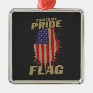 USA American 4th of July Patriotic Pride Flag Metal Tree Decoration