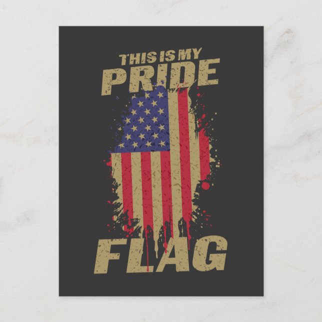 USA American 4th of July Patriotic Pride Flag Postcard (Front)