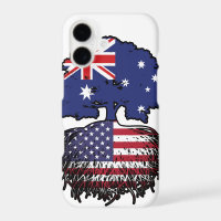USA American Australian Australia Tree Roots Flag