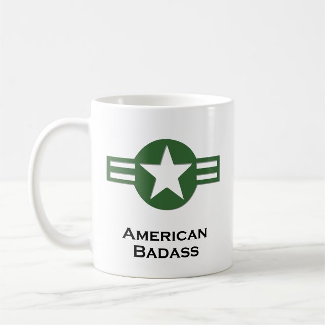 USA American Badass Green Coffee Mug (Left)