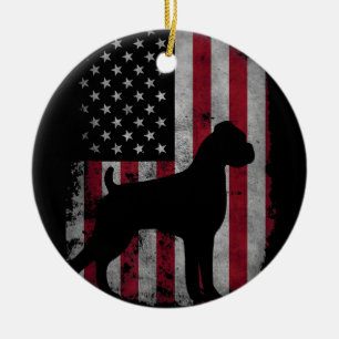 USA American Boxer Dog Animal Dog Breeder Puppy Tr Ceramic Tree Decoration