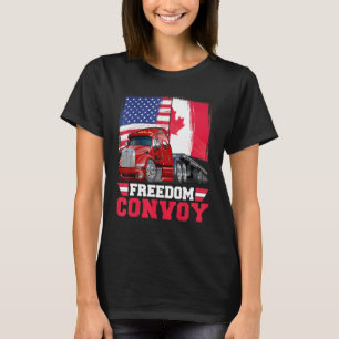 USA American Canada Flag Freedom Convoy 2022 Suppo T-Shirt