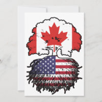 USA American Canadian Canada Tree Roots Flag