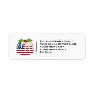 USA AMERICAN Christmas Return Address