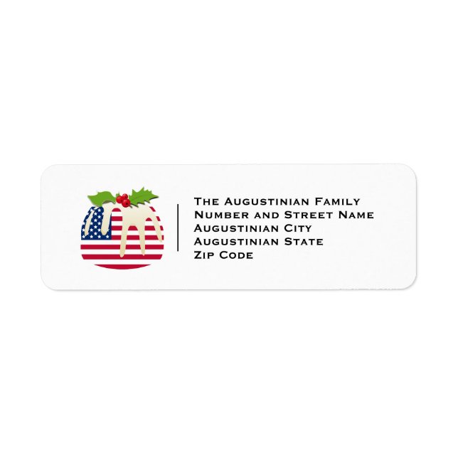USA AMERICAN Christmas Return Address (Front)