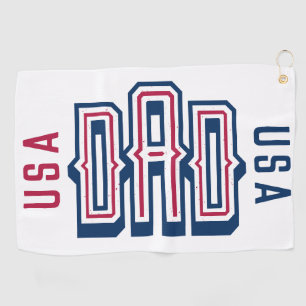 USA American DAD RED White Blue Formal Golf Towel