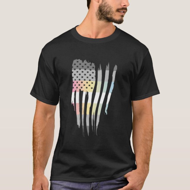 Usa American Demifluid Flag T-Shirt (Front)
