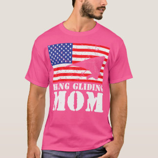 Usa American Distressed Flag Hang Gliding Mum Wome T-Shirt
