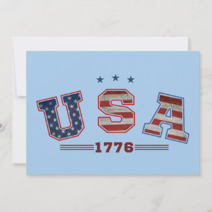 USA American Flag 1776 4th Of July Veterans Day Invitation