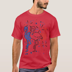 USA American Flag 4th July Patriotic Flamingos T-Shirt