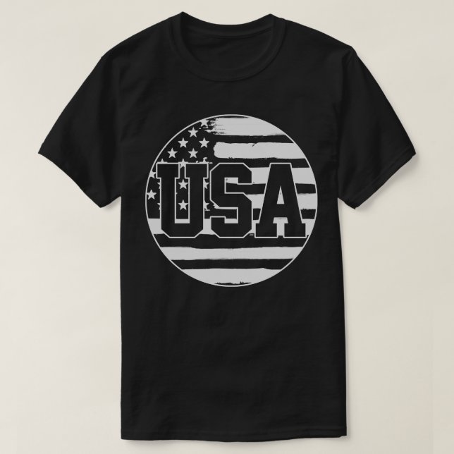 USA American Flag 4th of July 1 T-Shirt (Design Front)
