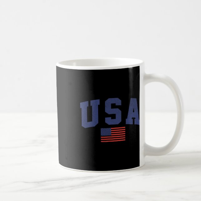 Usa American Flag 4th Of July Americana Bold Blue  Coffee Mug (Right)