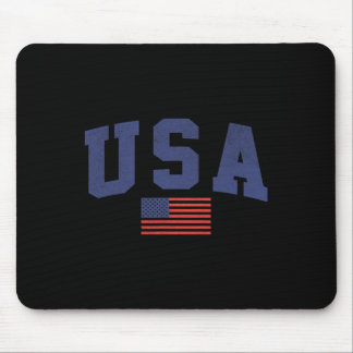 Usa American Flag 4th Of July Americana Bold Blue  Mouse Mat