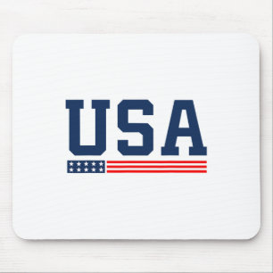 Usa American Flag 4th Of July Proud American Women Mouse Mat
