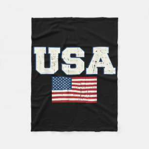 Usa American Flag 4th Of July Veterans Day Memoria Fleece Blanket
