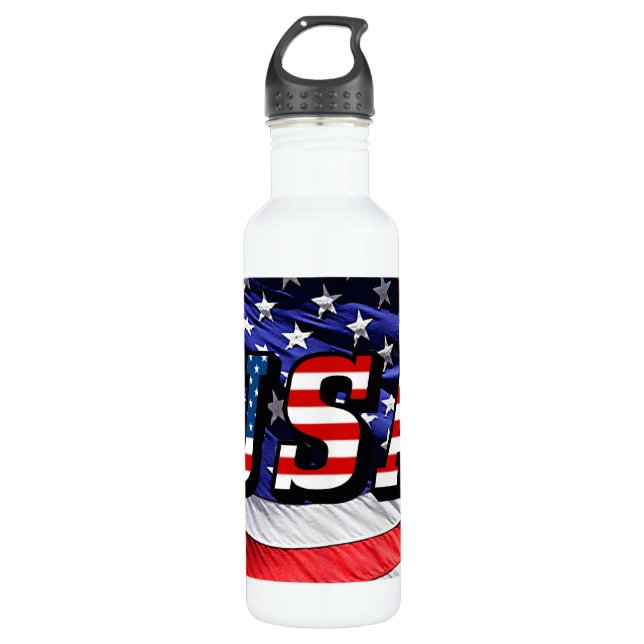 USA - American Flag 710 Ml Water Bottle (Front)