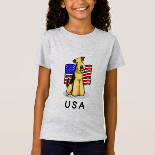 USA American Flag Airedale Terrier Dog - Cute T-Shirt