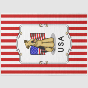 USA American Flag Airedale Terrier Dog - Cute Tissue Paper