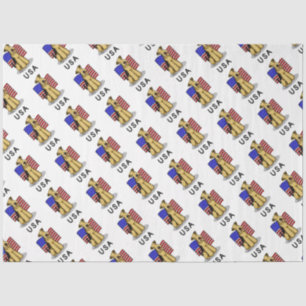 USA American Flag Airedale Terrier Dog - Cute Tissue Paper