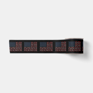 USA American Flag All 50 State Names Satin Ribbon