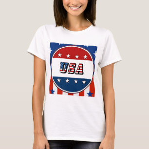 USA - American Flag and Stars in Circle #2 T-Shirt