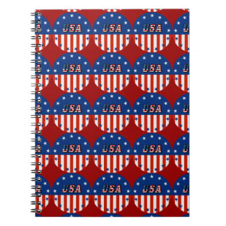 USA - American Flag and Stars in Circle Notebook