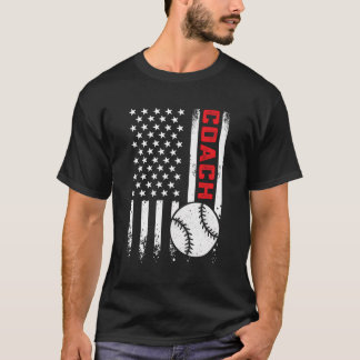 Usa American Flag Baseball Coach Patriotic 4Th Of  T-Shirt