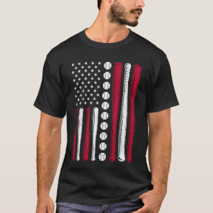 USA American Flag Baseball Patriotic 4th of July T-Shirt
