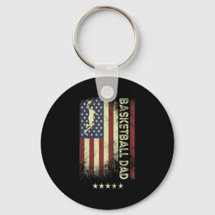 Usa american flag basketball dad 1 key ring