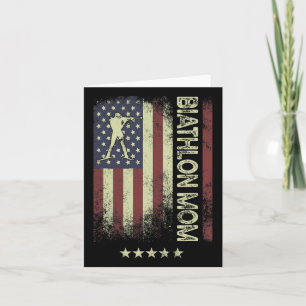 Usa American Flag - Biathlon Mum 1  Card
