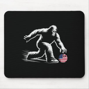 Usa American Flag Bigfoot Bowling Bowler Mouse Mat