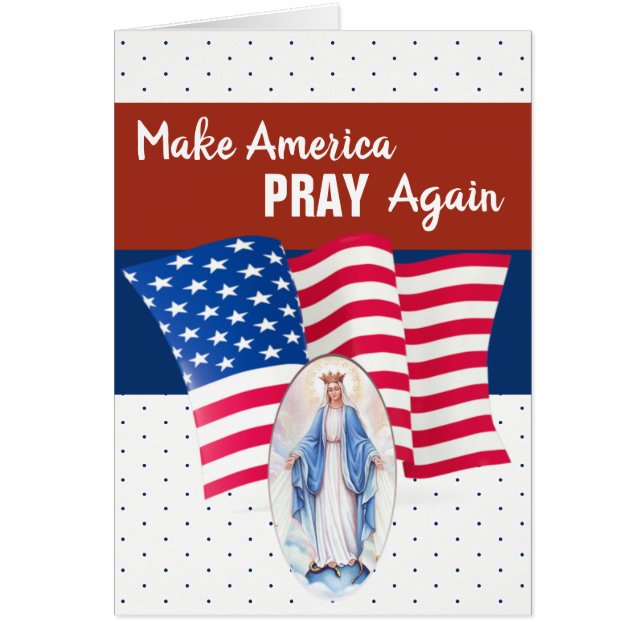 USA AMERICAN FLAG BLESSED VIRGIN MARY (Front)