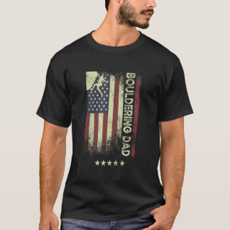 USA American Flag  Bouldering Dad 1 T-Shirt
