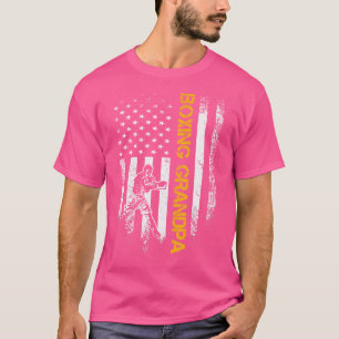Usa American Flag Boxing Grandpa Boxer Silhouette T-Shirt