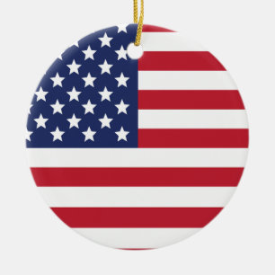 USA American Flag Ceramic Tree Decoration
