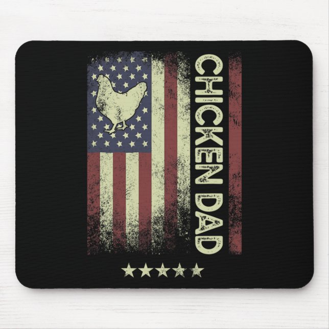 Usa American Flag - Chicken Dad  Mouse Mat (Front)