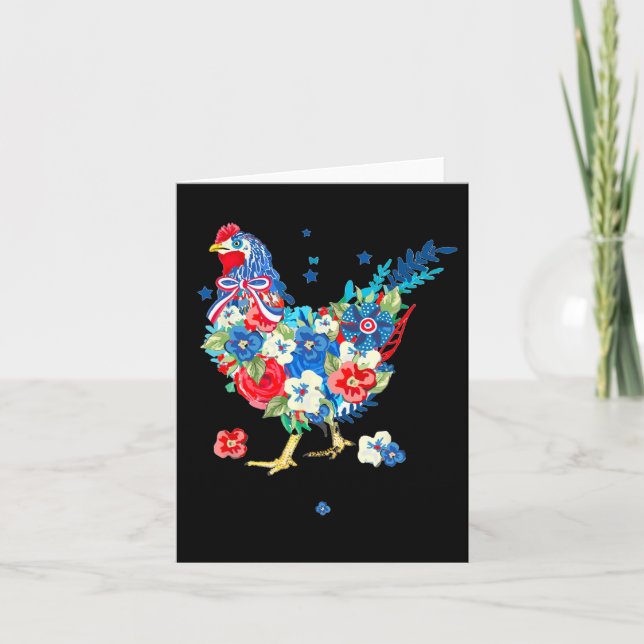 Usa American Flag Chicken Lover 4th Of July Patrio Card (Front)