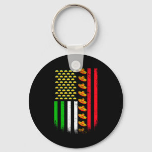 Usa american flag cinco de mayo flag with sombrero key ring