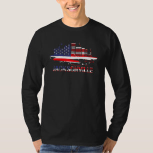 Usa American Flag Cityscape Jacksonville Florida S T-Shirt