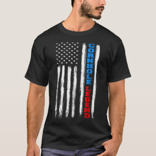 USA American Flag Cornhole Legend Champion Bean Ba T-Shirt
