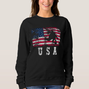USA American Flag Curling Winter Sports Sweatshirt