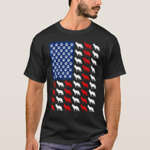 Usa American Flag German Shepherd Fourth Of July T-Shirt