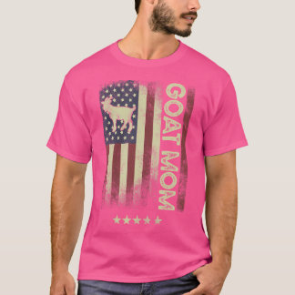 Usa American Flag Goat Mum T-Shirt