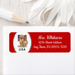 USA American Flag Golden Retriever Dog Patriotic