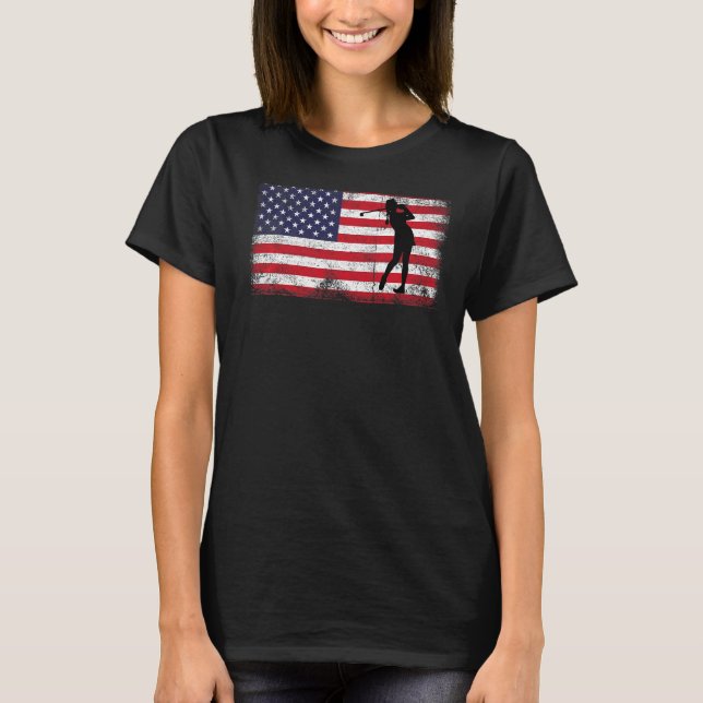 Usa American Flag Golf Lover 4th July Patriotic Go T-Shirt (Front)