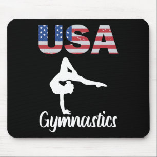 Usa American Flag Gymnastics Tee Gymnast 4th Of Ju Mouse Mat