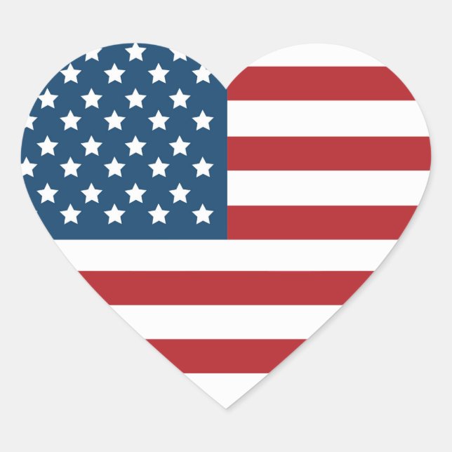 USA American Flag Heart Heart Sticker (Front)